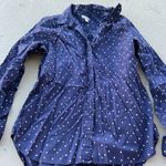 Garnet Hill  blue button down blouse 8 Photo 0