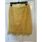 Anthropologie Elevenses Yellow Lace Pencil Skirt size 0 EUC Photo 4