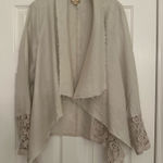 Black Swan  100% Open Front Asymetric Cardigan Womens Sz S Lace Boho Indie Photo 0