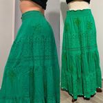 ZARA  Women Green Bohemian Maxi Long Embroidered The Sophie Skirt Size S Photo 2