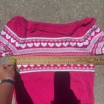 Tommy Hilfiger  80s Style Hot Pink Puff Sleeve Heart Sweater Long Sleeve - Small Photo 5