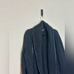 Vince  Leather Trim Sweater Knit Jacket Open‎ Front Cardigan Size XS Photo 3