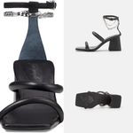 Free People  Parker Chain Heels in Black Silver Size 37.5 NWOT $138 Photo 15