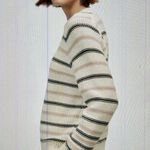 Madewell $98 Cotton Crewneck Sweater Dark Loden Stripe NT643 Size S Photo 2