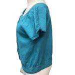 prAna  Women's Araceli Short Sleeve Square Neck Button Casual Pleated Top Size S Photo 3