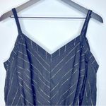 Trina Turk  Black Cold Shoulder Gold Metallic‎ Stripe Rope Belt Dress Photo 2