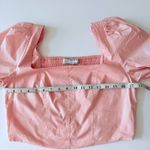 Sophie Rue Pink Puff Sleeve Square Neck Smocked Back Corset Top Size Large New Photo 7