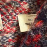 Anthropologie Sleeping On Snow Geometric Diamond Pattern Open Front Cardigan Sweater M Red Photo 2