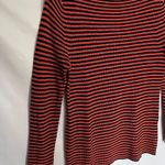Lauren Ralph Lauren Cotton Stripe Womens Sweater Size XL Orange Blue Boat Neck Photo 2