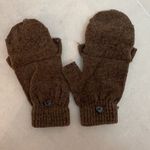 Women men Unisex Brown knit winter mittens gloves multi use covered fingers Photo 1