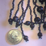 Dark Metallic Gray Black Beaded Boho Fringe Tassel Lariat Necklace Photo 2