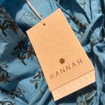 HANNAH Carmen open back printed cotton poplin maxi dress Turquoise Blue Size L Photo 4