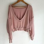 Free People  Take Me Back Pullover in Pink Sz Medium Photo 3
