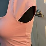 Live In The Moment Women's Crop Top‎ Square Neck Lined Front Pink Size Medium Photo 3