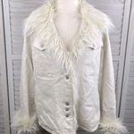 DONATELLA SPORT 80's Vintage Fur Lined Jean Jacket White Photo 0
