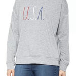 Rae Dunn NWT  Oversized USA Graphic‎ Crewneck Pullover in Grey Size Large Photo 0