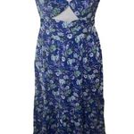 FORE Woman’s Small Blue Tiered Floral Boho Cut Out maxi Dress‎ Photo 0