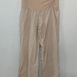 Vanity Cream Boho Beachy Pull On High Waisted Linen blend Wide Leg Pants Size L Size L Photo 0