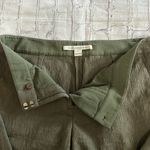 Diane Von Furstenberg  Textured Straight Leg Dress Pant in Olive Designer Size 8 Photo 1