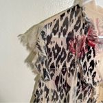 Jonathan Martin Button Down Blouse Beige Animal Print Floral 2X Photo 5
