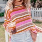 Aerie  Striped Turtleneck Chenille Sweater Photo 1
