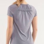 Lululemon  Heathered Fossil Cut Out Lace Run Wild Short Sleeve Tech Top 4 Photo 5
