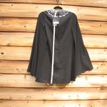 Mac Duggal  49607 Rhinestone Collar Flowy Sleeve Black Mini Dress Photo 8