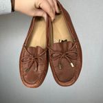 Michael Kors Women Brown Leather Bow Detail Driving Moccasin Flats Shoes 8.5M Photo 1