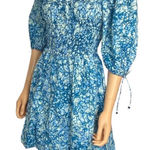 House of Harlow  1960 Blue Ruffle Mini Dress Cotton Small Photo 0