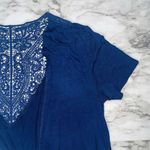 AB Studio  Short Sleeve Cardigan Open Front Handkerchief Hem Navy Women S Photo 1