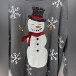 Tipsy Elves  Gray Snowflake Snowman Sweater size L Photo 3