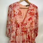 Melonie MIDI Dress NEW Medium Fall Floral Long Sleeve V Neck Tiered Sundress Photo 5