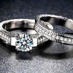 Boutique NEW 2‎ ct Solitaire Simulated Diamond Engagement Ring Set, Size 6 Photo 2