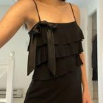 ABS Allen Schwartz Vintage Y2K Tiered Overlay Bow Accent Dress Size P Black Photo 2