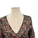 Natural Life Floral Print Midi Dress Kimono Sleeve Brown Red Size Small Photo 2