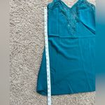 Victoria's Secret Victoria’s Secret Vintage Gold Label Teal Short Mini Silky Lace Nightgown Size S Photo 4