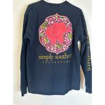 Simply Southern Long Sleeve Shirt Women’s Large Navy Elephant Graphic Tee Photo 3