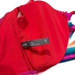 Aerie  Rainbow Striped Bandeau O Ring Tie Neck Bikini Top, Sz L Photo 6