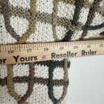 Geoffrey Beene  90s hand knit 3D multicolor sweater interwoven lattice pattern S Photo 5