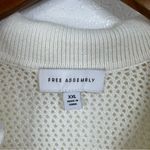 Free Assembly Open Knit Collared Top in Cream Size XXL Photo 2