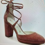 Anne Klein Ganice Tan Pink Platform Lace Up Wrap Around Heels + ππ Photo 1