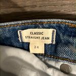 Madewell Classic Straight High Rise Distressed Jeans with Raw Hem Size 24 Photo 5