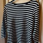Allison Daley  Black and White Striped Long Sleeve Top with accented sleeves pl Photo 0