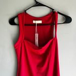 Red Sleeveless Dress Qinsen Mini Square Neck Bodycon Party Cocktail Size Medium Photo 2