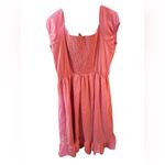 Blueberi Boulevard Embroidered Milk Maid Dress Coral Pink Puff Sleeve Ruffle Hem Size XL Photo 3