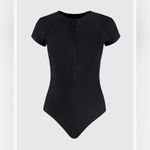 Cupshe NEW 1 Pc Swimsuit Mock Neck Zipper Short Sleeve Bathing Suit S 4/6 Photo 5