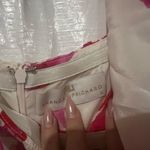 Amanda Uprichard White Floral Silk Off The Shoulder Dress Size Medium $275 Photo 4