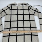 Escio Cardigan Sweater Womens M Toggle Button Windowpane Plaid Ivory Black NEW Multiple Size M Photo 10
