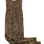 Dress the Population Marie Gold Nude Sequin Embellished Formal Maxi Dress Small Photo 0