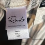 Rails  Hunter Cabincore Plaid L/S Button Down Cream Pink Gray Crop Flannel SMALL Photo 5